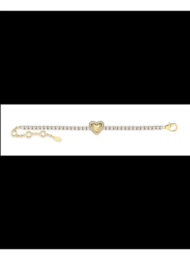 GUESS Pave Heart Tennis Chain Bracelet